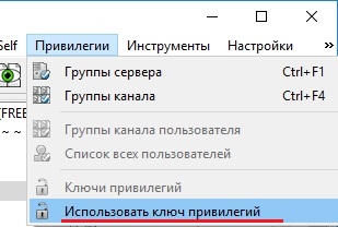 Установка привилегий администратора сервера Подключение к TeamSpeak 3 серверу