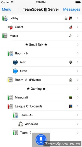 TeamSpeak 3 для iOS TeamSpeak 3 для iOS